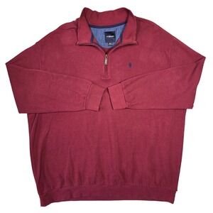 U.S. Polo Assn 3XLT Burgundy 1/4 Zip Pullover Sweater Mens Long Sleeve Preppy